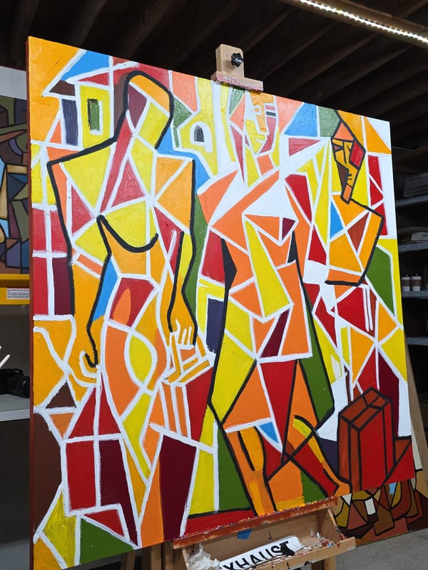 Tadhg Slater — Concrete Winter series, abstract oil painting, Provincetown MA